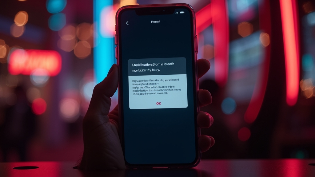 Telefon z błędem instalacji aplikacji w ciemnym kasynowym otoczeniu